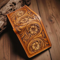Handcrafted Western Floral Tooled Leather Bi-Fold Wallet