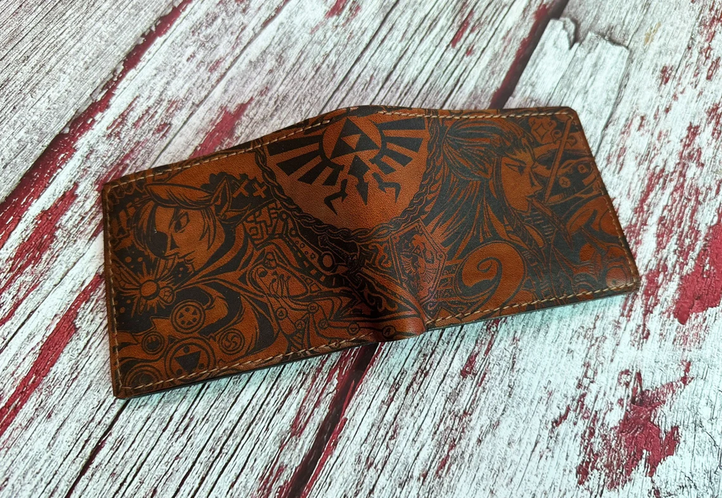 Handcrafted Fantasy Kingdom Engraved Leather Bi-Fold Wallet